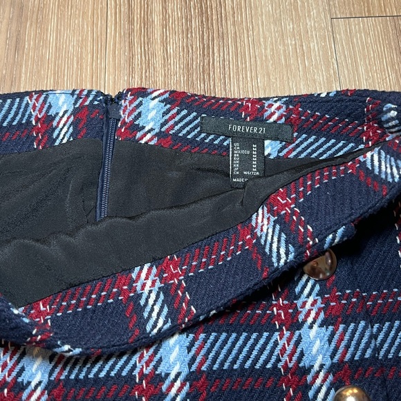 Plaid Navy Blue and Red Mini Skirt Size M - Picture 6 of 11
